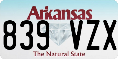 AR license plate 839VZX
