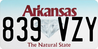 AR license plate 839VZY