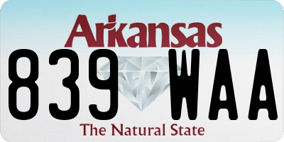 AR license plate 839WAA