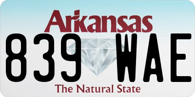 AR license plate 839WAE