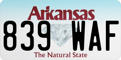 AR license plate 839WAF
