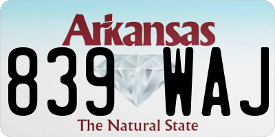 AR license plate 839WAJ
