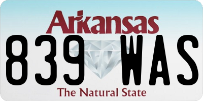 AR license plate 839WAS