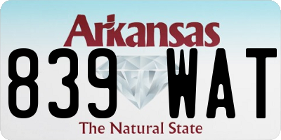 AR license plate 839WAT