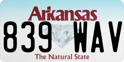 AR license plate 839WAV