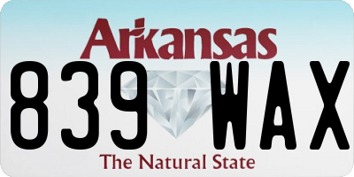 AR license plate 839WAX