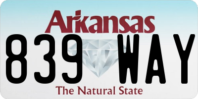 AR license plate 839WAY