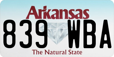 AR license plate 839WBA