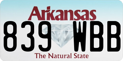 AR license plate 839WBB