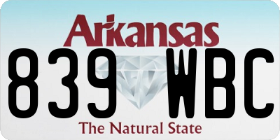 AR license plate 839WBC
