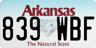 AR license plate 839WBF
