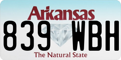 AR license plate 839WBH