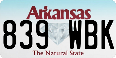 AR license plate 839WBK