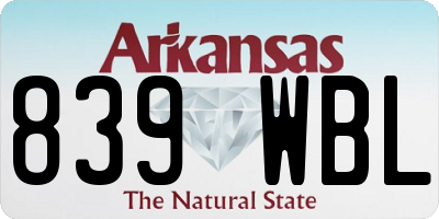AR license plate 839WBL