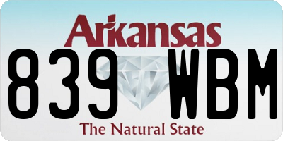 AR license plate 839WBM