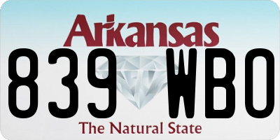 AR license plate 839WBO