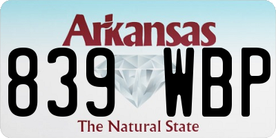 AR license plate 839WBP
