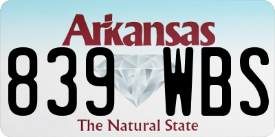 AR license plate 839WBS