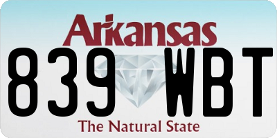 AR license plate 839WBT