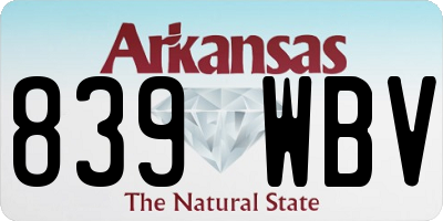 AR license plate 839WBV