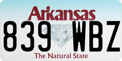 AR license plate 839WBZ