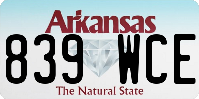 AR license plate 839WCE
