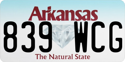 AR license plate 839WCG