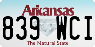 AR license plate 839WCI