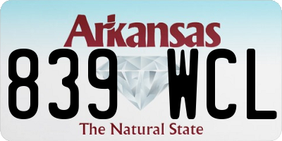 AR license plate 839WCL