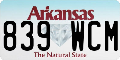 AR license plate 839WCM