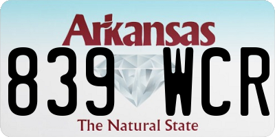 AR license plate 839WCR