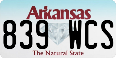 AR license plate 839WCS