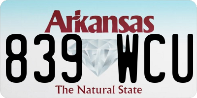 AR license plate 839WCU