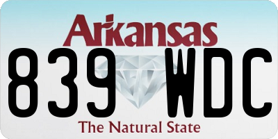 AR license plate 839WDC