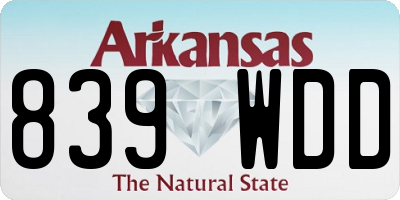 AR license plate 839WDD