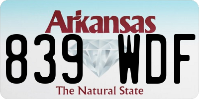 AR license plate 839WDF