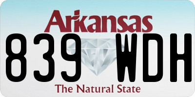 AR license plate 839WDH