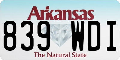 AR license plate 839WDI