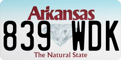 AR license plate 839WDK