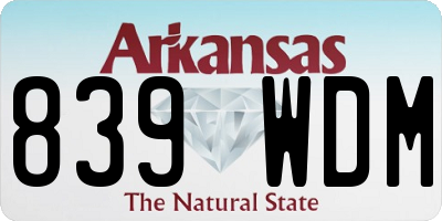 AR license plate 839WDM