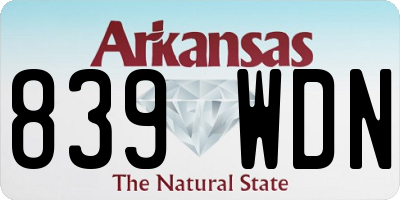 AR license plate 839WDN