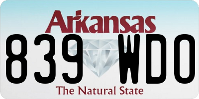 AR license plate 839WDO