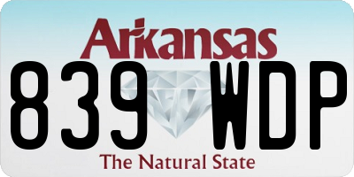 AR license plate 839WDP