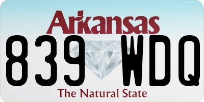 AR license plate 839WDQ