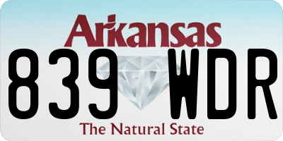 AR license plate 839WDR