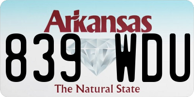 AR license plate 839WDU