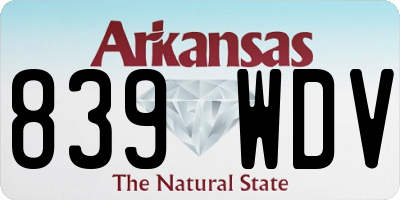 AR license plate 839WDV
