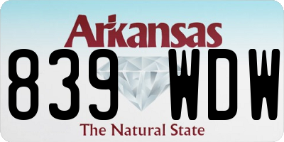 AR license plate 839WDW