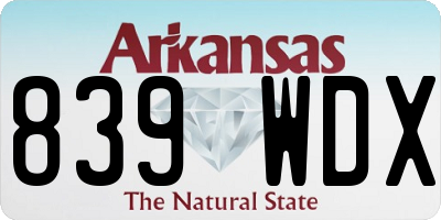 AR license plate 839WDX