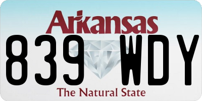 AR license plate 839WDY